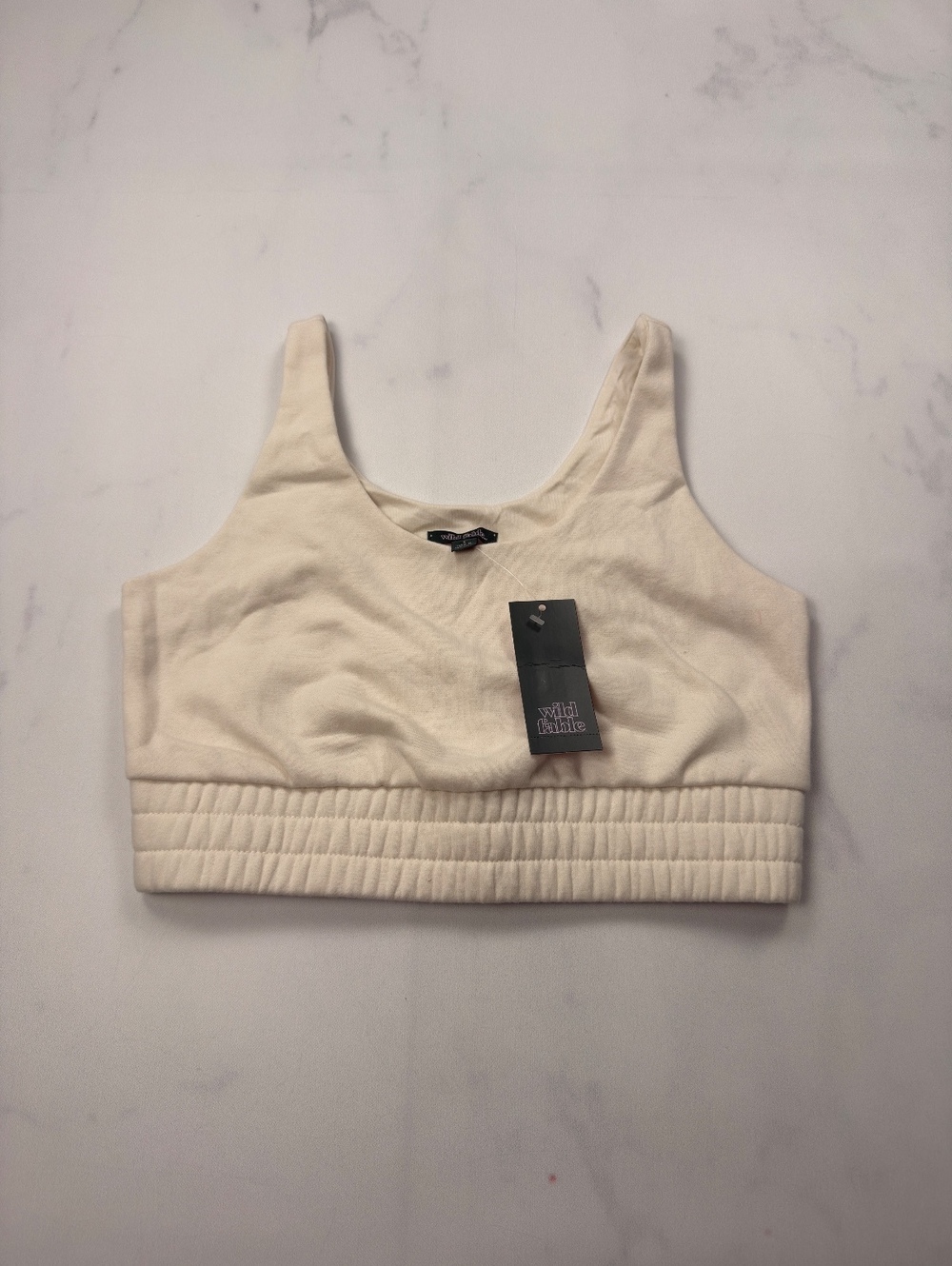 Wild Fable Bra Cream Crop Top Scoop Neck Stretch - Womens S